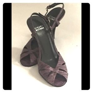 Stuart Weitzman Plum Purple Sling Back Pumps.